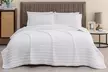 Channel Stitch Microfiber Reversible Quilt Set With Shams - Second Medium
