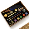 Image 4: Feather Quill Dip Pen Writing Ink Set And Wax Seal Set