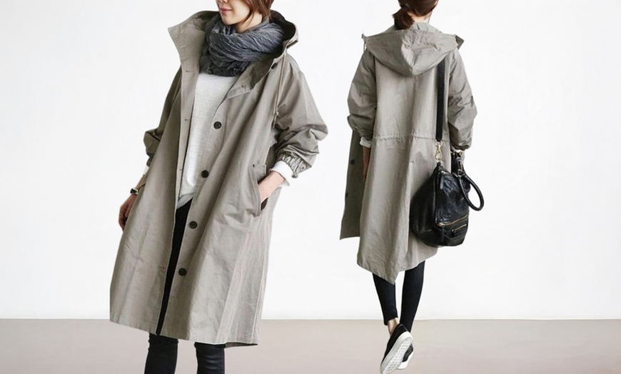 Image 1: Women's Casual Style Long Trench Coat 