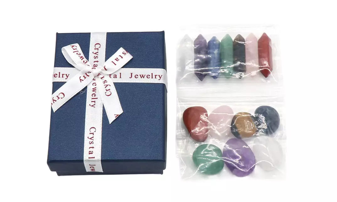 14 Pcs Set Chakra Crystals and Healing Stones Gemstones Rocks with Gift Box