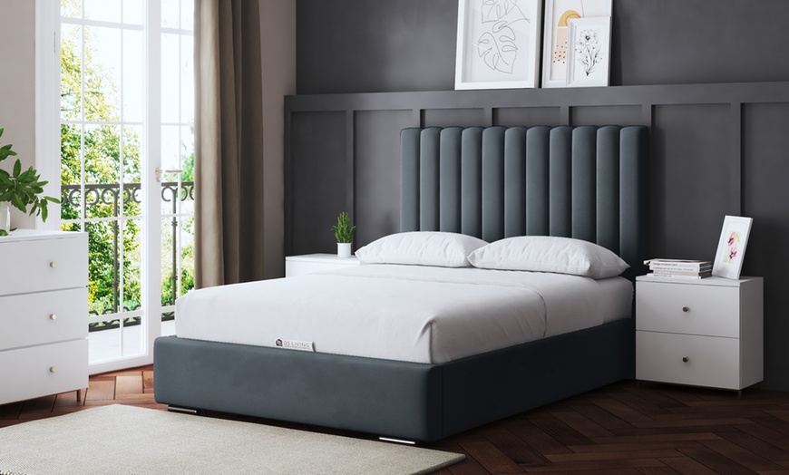 Image 25: Evangeline Panel Bed with Optional Ottoman Gas Lift Storage