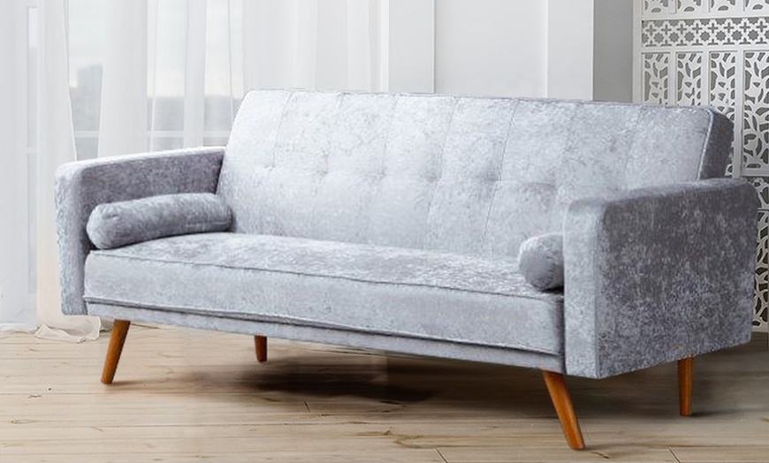 Image 7: Miriam Sofabed with Linen Fabric or Crushed Velvet Upholstery