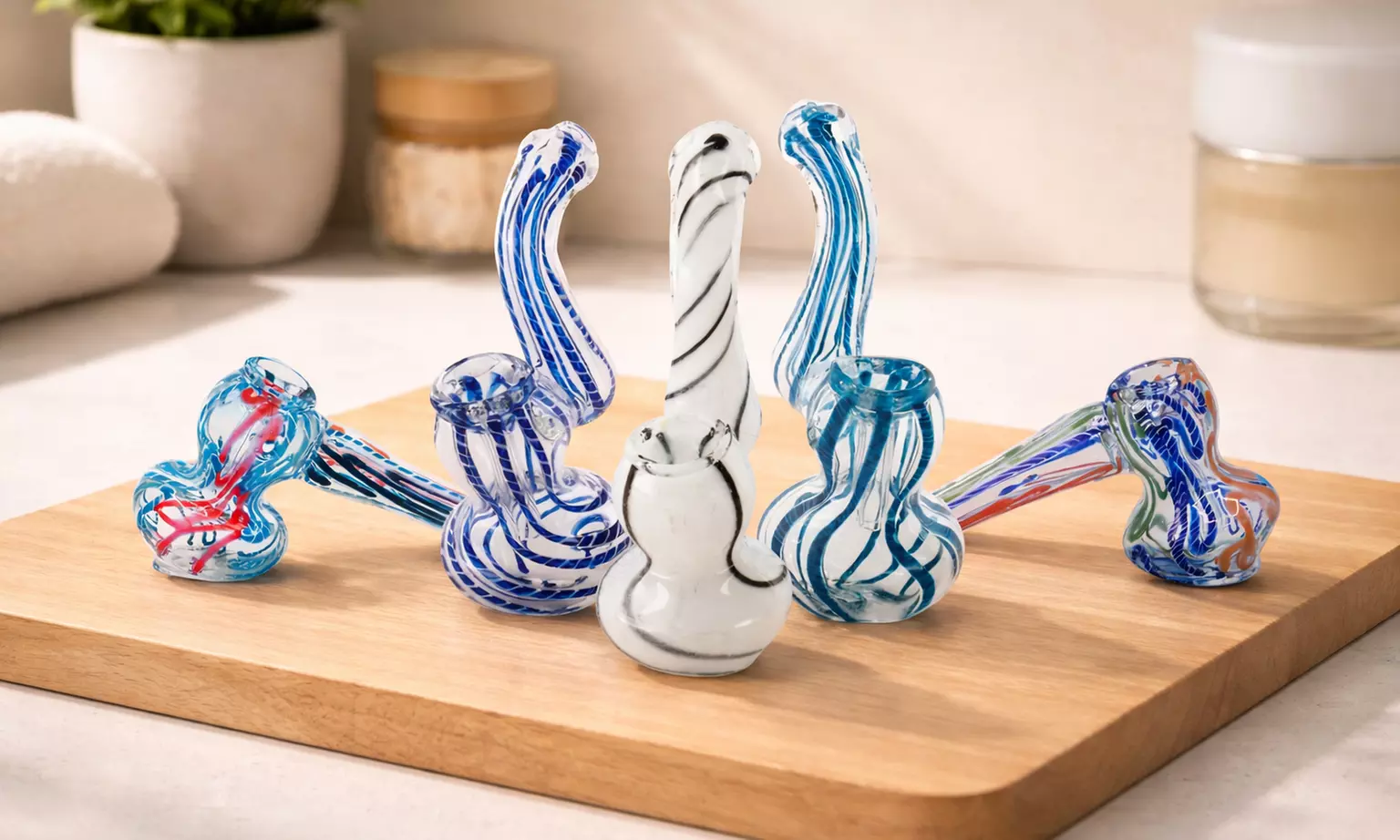Handblown Glass Bubbler Pipe
