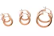 3 Pack Italian Hoop Earrings in sterling silver - Second Medium