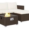 Image 5: Outsunny Five-Piece Rattan-Effect Furniture Set with Fire Pit Table