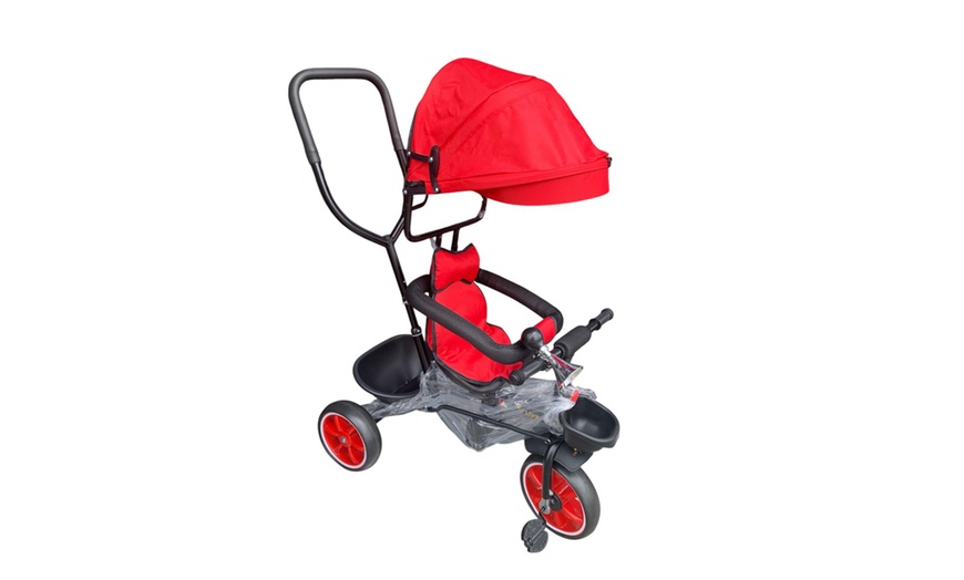 Image 7: Kids Pedal Trike 3-Wheel Stability with Parent Handle