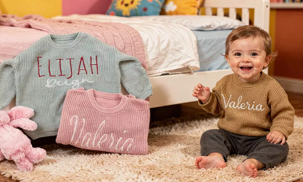 Personalized Embroidered Baby Sweaters by Justyling Up to 82% Off