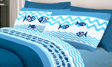 Completo letto Pesci, disponibile in 3 dimensioni e colori