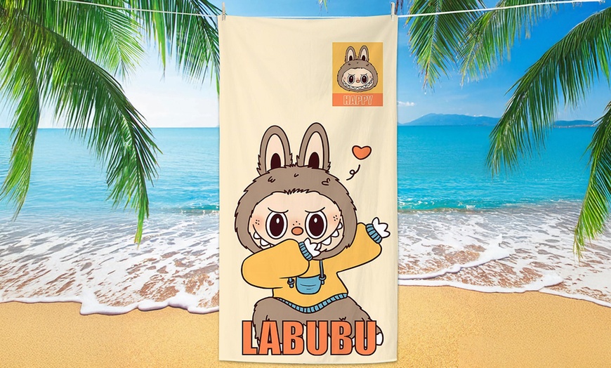 Image 5: Labubu Inspired Cute Beach Towel