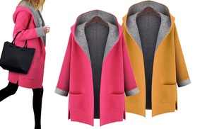 Hooded Open-Front Coat