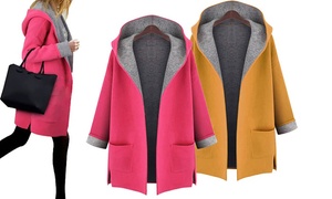 Hooded Open-Front Coat