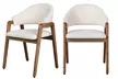 Conjunto de 2 sillas de comedor tapizadas con patas de madera, modelo Woolden, de Doosense, con envío gratuito - Second Medium