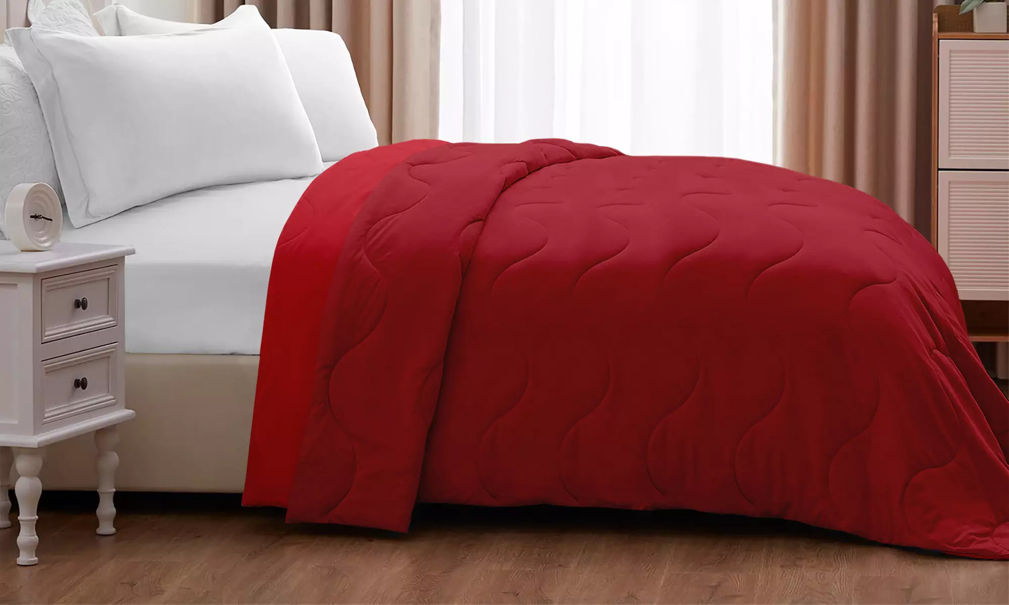 Coperta trapuntata double face con design reversibile