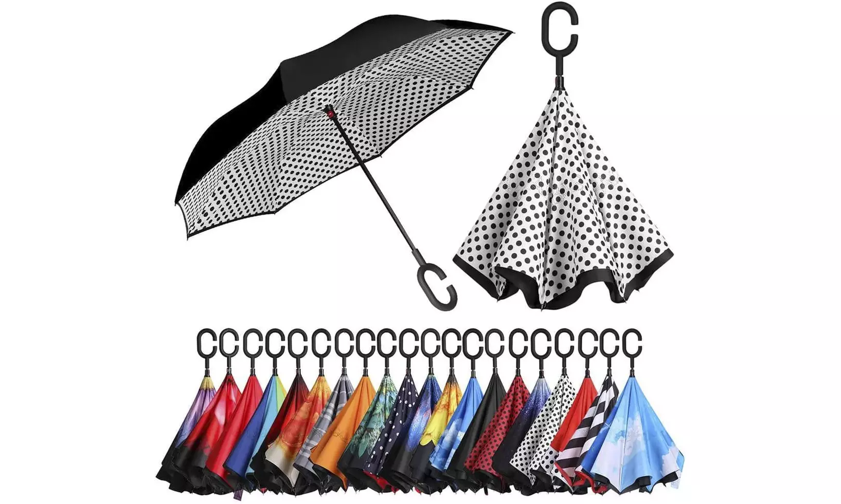 Paraplu die omgekeerd opgehangen kan worden te drogen - Primary Image