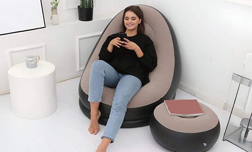 Image 7: Aufblasbarer Sessel mit Fußhocker ZK861