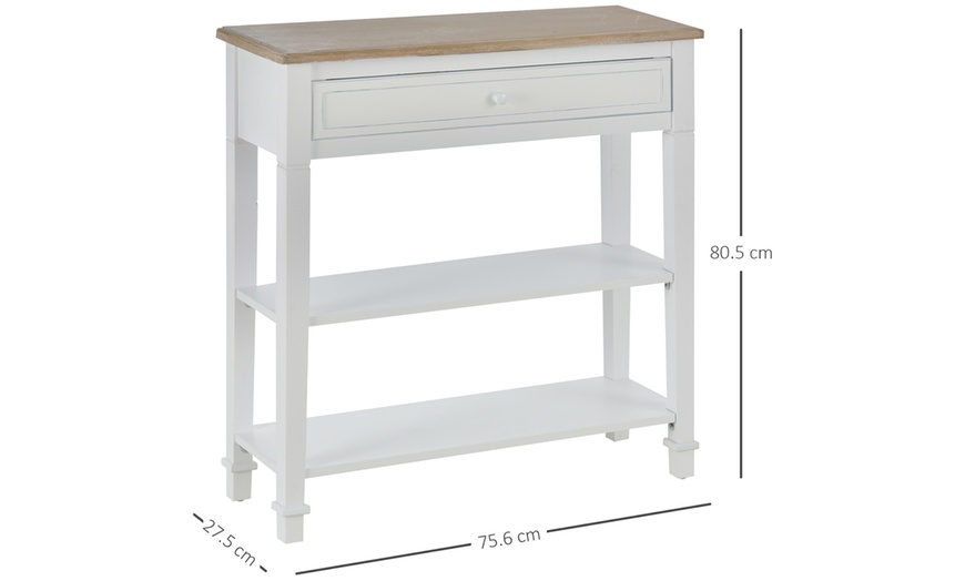 Image 10: HomCom Hallway Console Table with Drawer