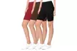 Women's Casual Seamless Elastic High Biker Shorts (Pack of 3) - Second Medium
