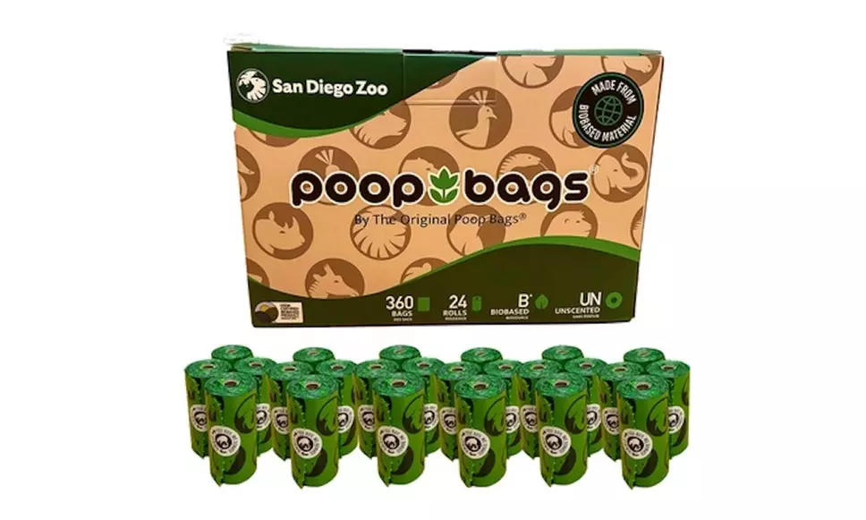 1080 USDA Certified Biobased - San Diego Zoo Poop Bags - 72 Roll Bundle