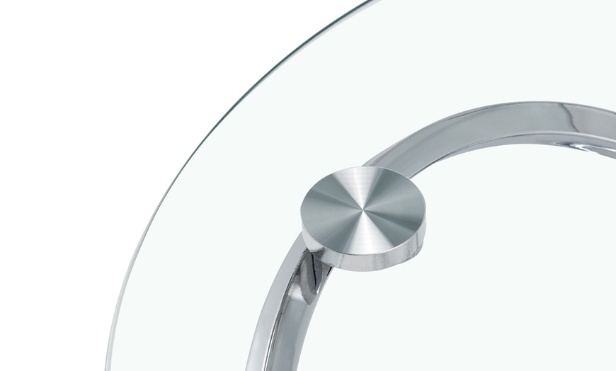 Image 10: Isabella Round Tempered Glass Coffee and Lamp or Side Table 
