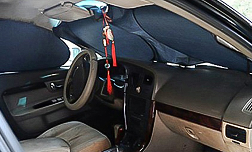 Image 3: Extra Large Car Windshield Sun Shade Cover Blocks UV Rays Sun Visor Protector