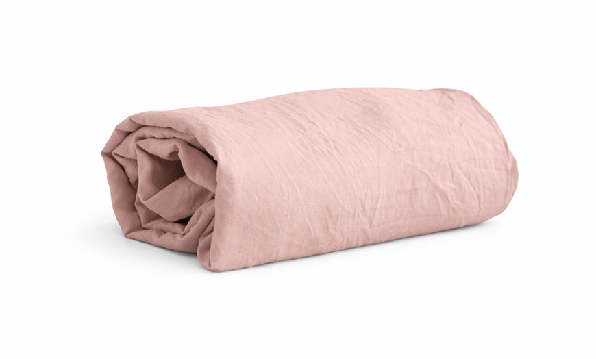 Image 11: 1 ou 2 draps-housses en microlavée, bonnet de 25 cm