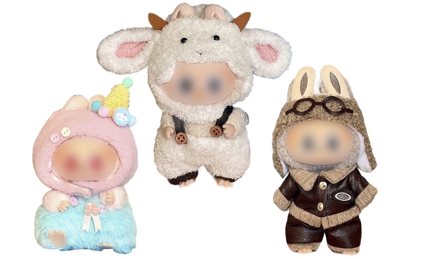Image 16: 1 o 3 mini outfit per pupazzi Labubu