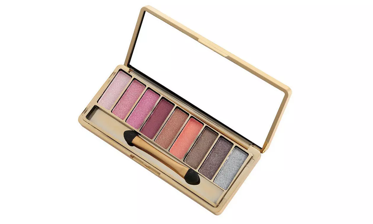 9 Colors Glitter Eyeshadow Eye Shadow Palette & Makeup Cosmetic Brush Set