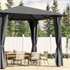 Image 7: Dark Grey Gazebo with LED Lights and Sunshade Curtains