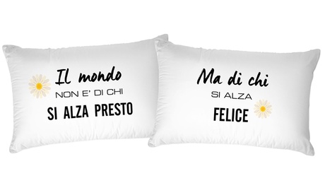 Coppia di federe con stampa digitale, Made in Italy e disponibili in varie fantasie