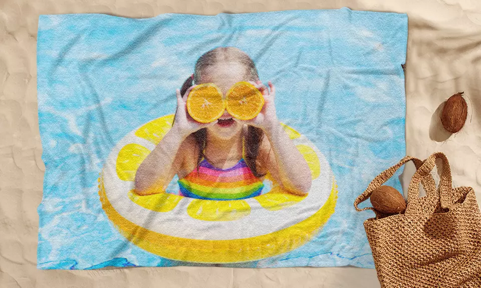 1x oder 2x Strand-/Badetuch oder Stofftaschemit eigenem Foto