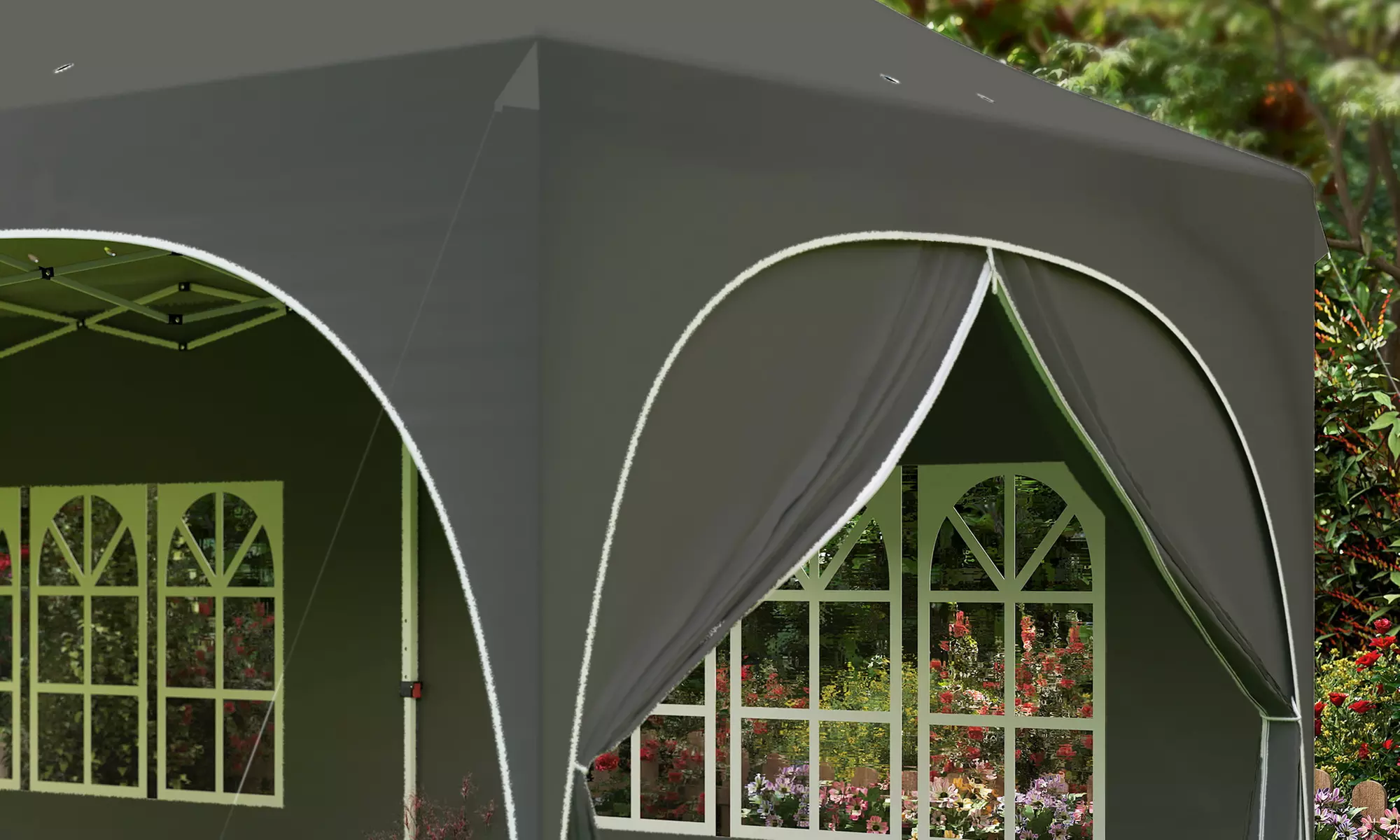 Outsunny 3m x 6m Pop Up Gazebo with Sides