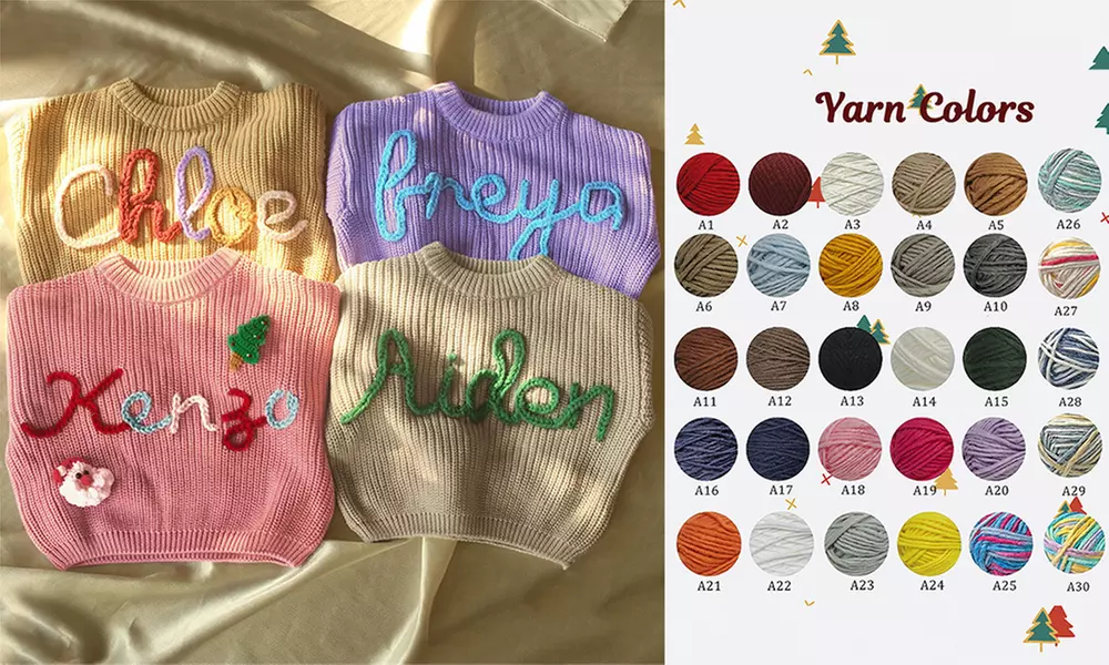 Bestickter Baby-Pullover nach Wahl