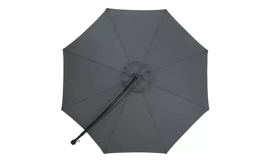 Image 29: Large 3m Grey Cantilever Parasol with Multiple Base Styles 