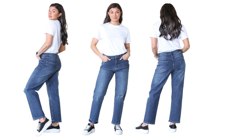 Image 2: Women's Straight Leg Ripped Autograph Jeans