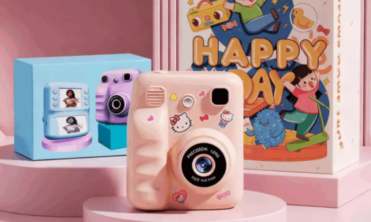 Kids Polaroid Cameras, Assorted Colours with Memory Card and Paper
