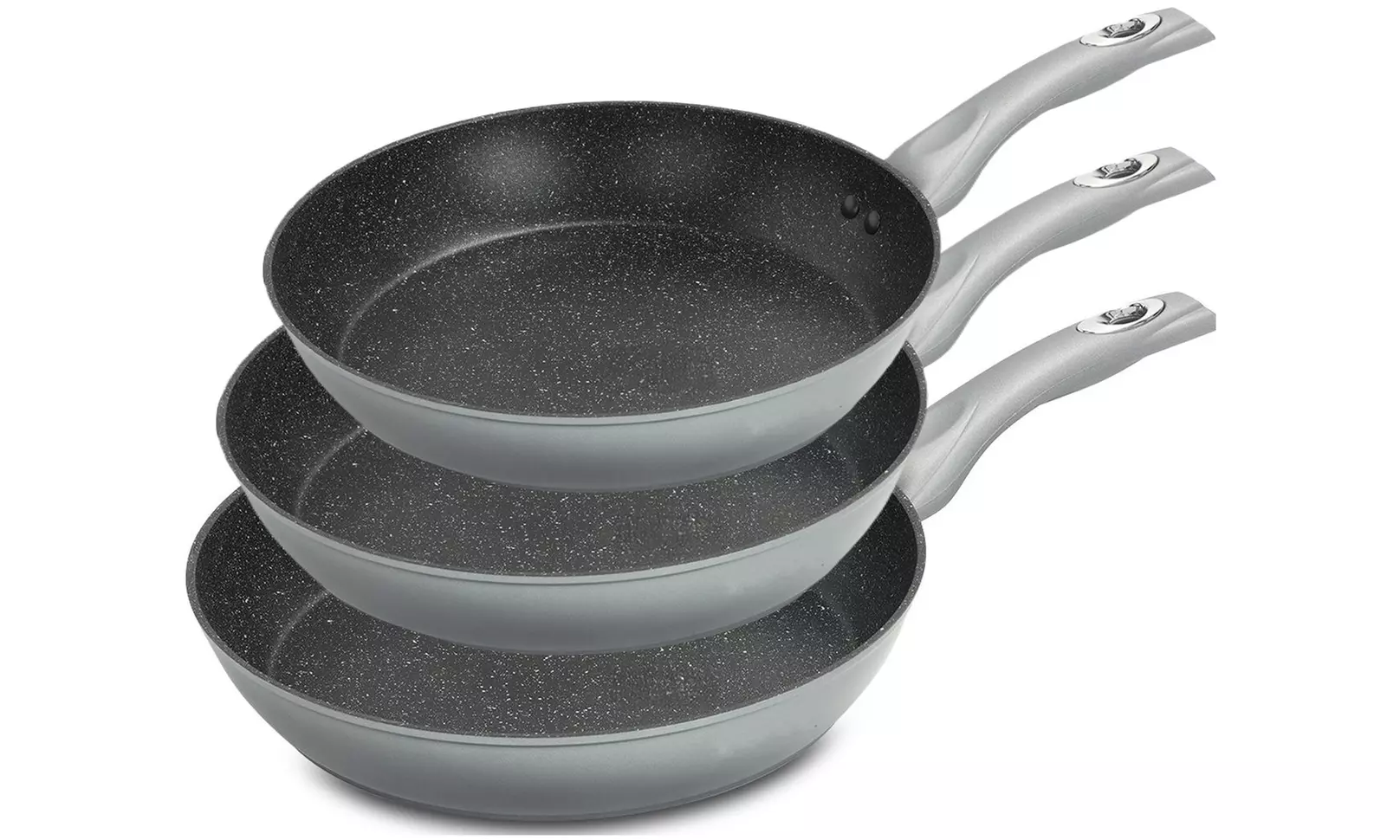 Juego de 3 sartenes con revestimiento de mármol, de RoyaltyLine