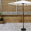 Image 1: Phoenix 2.5m Table Parasol in Beige with Base