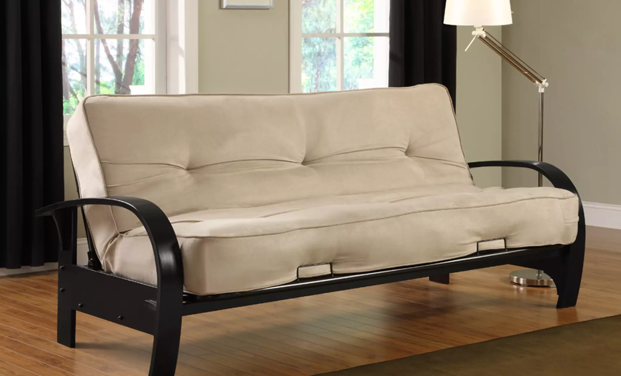 Madrid Bentwood Arm Sofa-Sleeper Futon - Primary Image