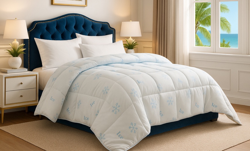 Image 1: Sampur Sommer Bettdecke 100% Mikrofaser mit kühlenden Ice Cool Fasern