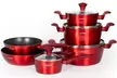 Royalty Line 10-teiliges oder 14-teiliges Kochgeschirr-Set in Rot, Silber oder Schwarz - Second Medium
