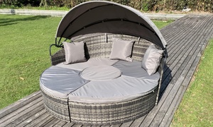 Cannes Garden Outdoor Furniture Rattan Sun Lounger Island