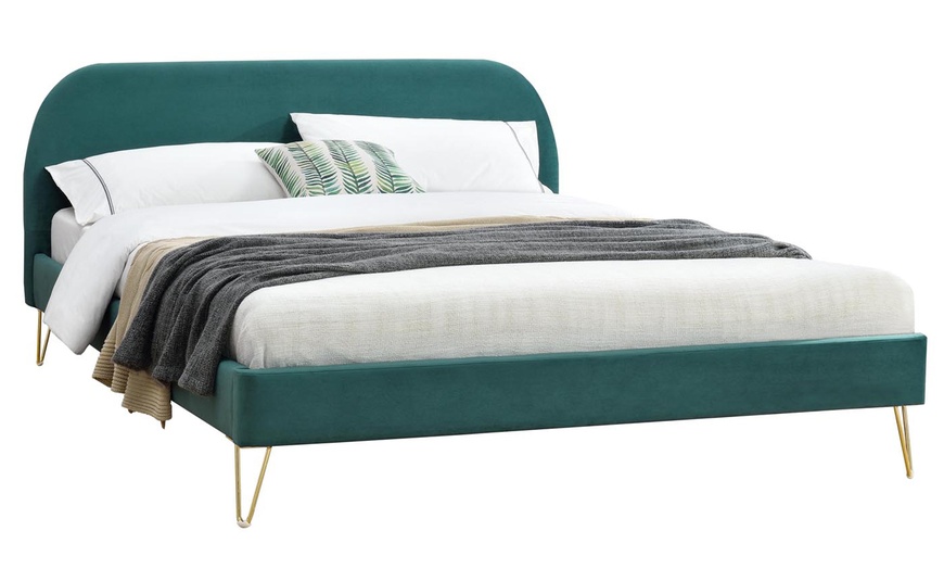 Image 33: Lit velours "Garbera" 140 x 190 cm ou 160 x 200 cm de Kocoon 