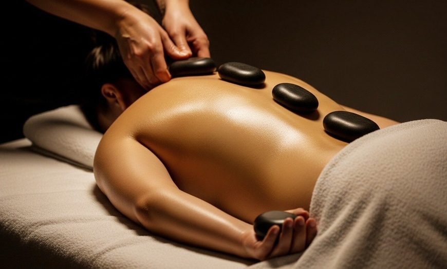 Image 1: One 60 or 90 Min Swedish Massage w/ Optional Hot stones & Aromatherapy