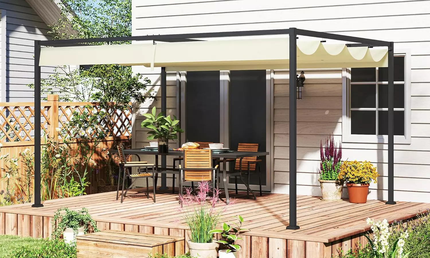 Outsunny Retractable Pergola Canopy