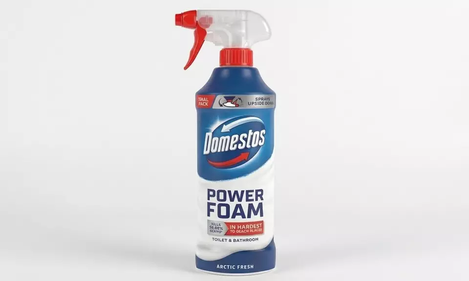 Six Packs of Domestos Power Foam Toilet & Bathroom Cleaner Spray 380ml