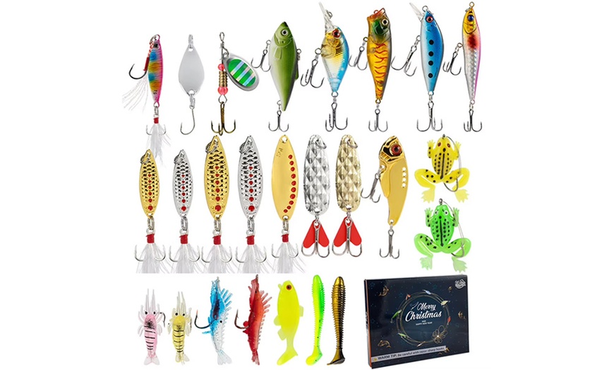 Image 5: 24-Piece Fishing Lure Gift Set with Assorted Sizes and Shapes