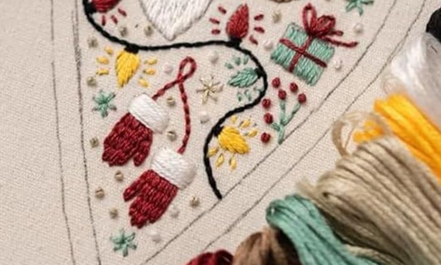 Image 4: DIY Embroidery Kit for Eight Christmas-Themed Tree Ornaments