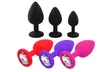 3pcs/set Silicone Jeweled Anal Plugs Large Medium Mini Plated Stopper Beads - Second Medium