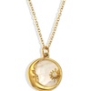 Image 2: Collar chapado en oro de 18K con colgante de luna de perla