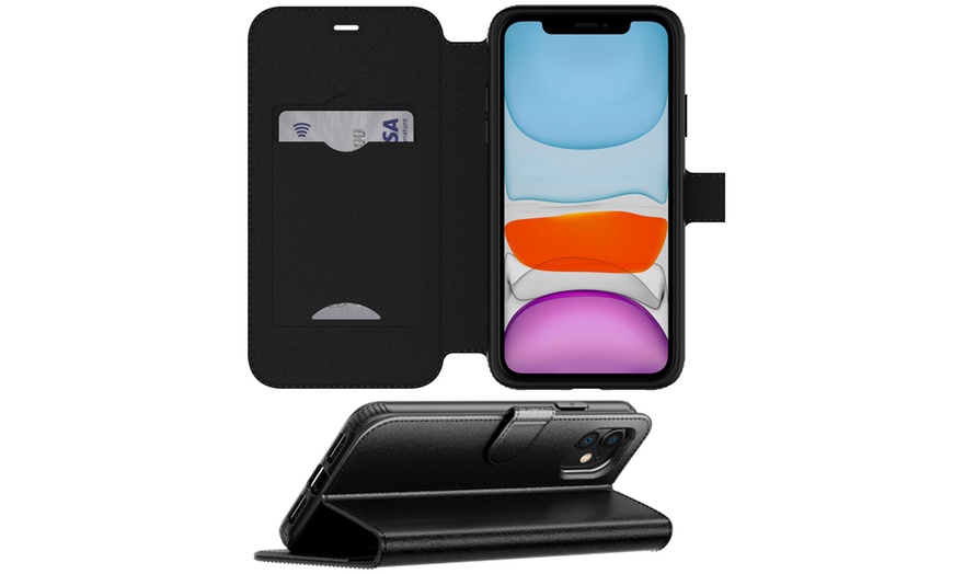 Image 22: Wallet Case for iPhone 11with Card Holder and Stand